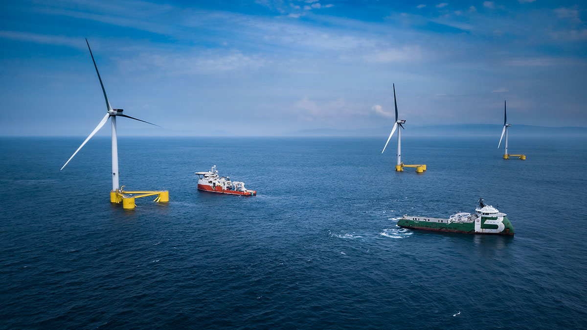 Wind turbines in sea